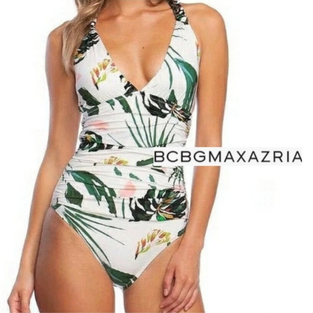 BCBG MAX AZARIA Tropical print Swim Bathing suit designer